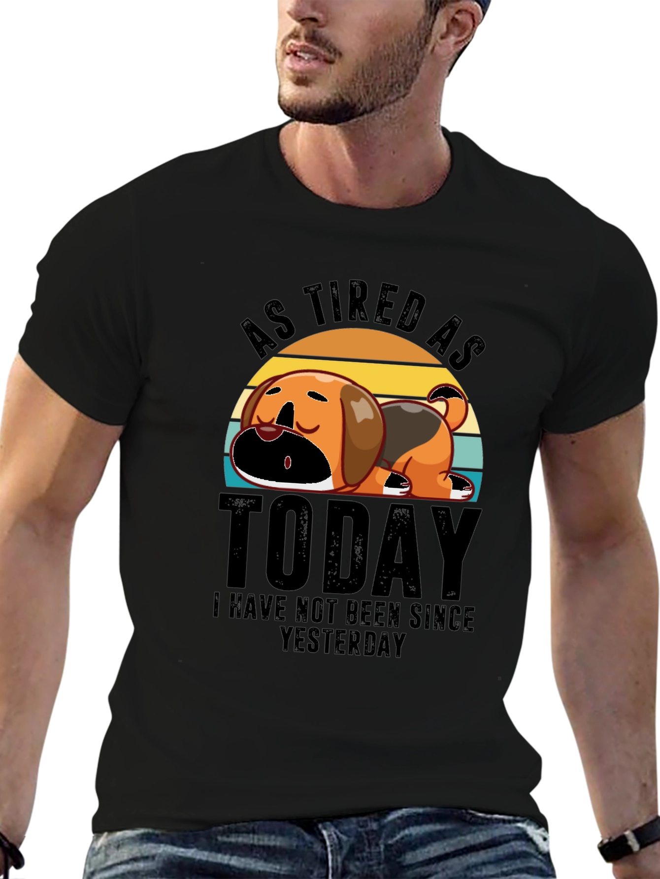As Tired As Today Black Graphic T-Shirt