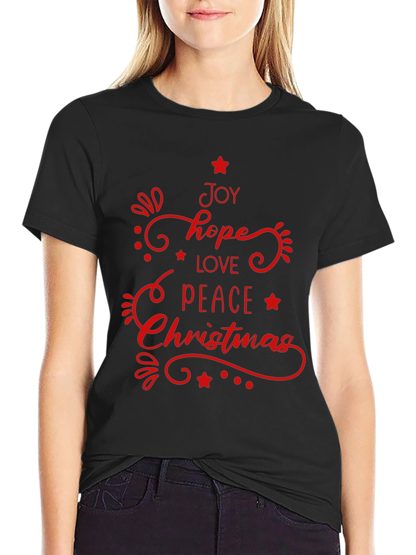 Christmas Joy T-Shirt - Hope Love Peace Holiday Tee