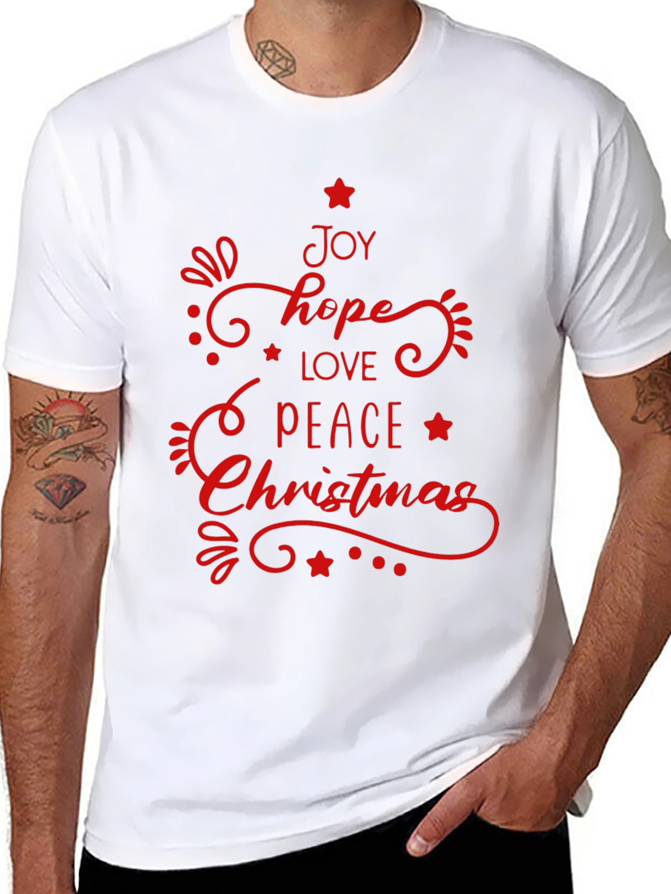 Christmas Joy T-Shirt - Hope Love Peace Holiday Tee