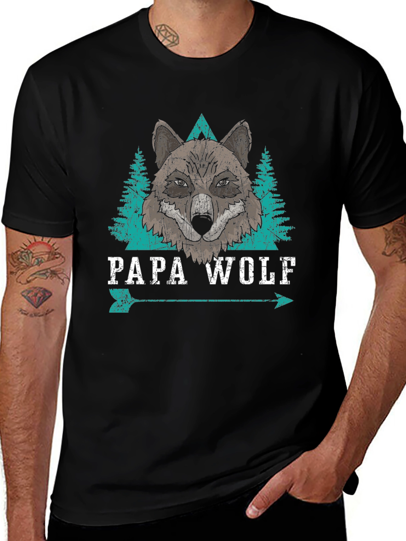 Papa Wolf Graphic T-Shirt - Mens Tee