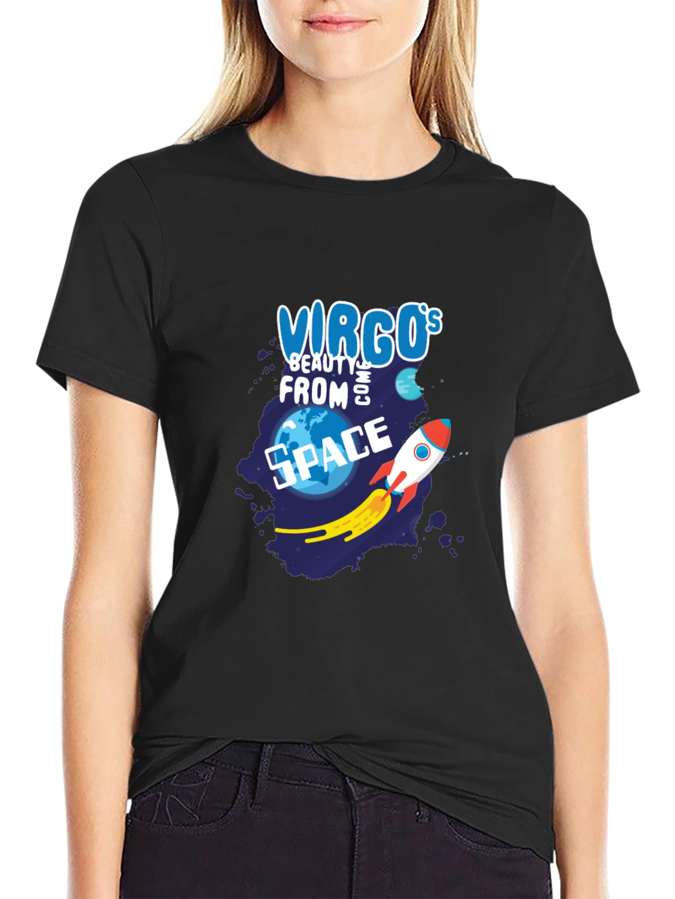Virgo Beauty From Space Graphic T-Shirt