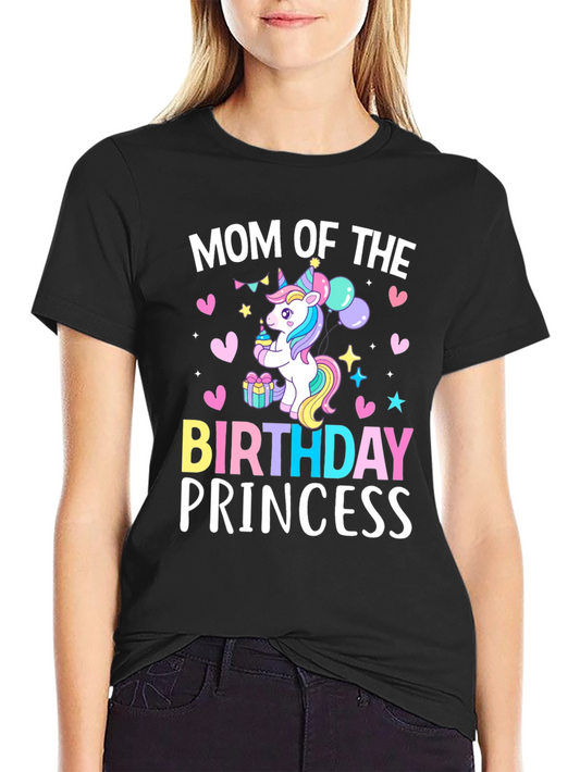 Mom of the Birthday Princess Unicorn T-Shirt