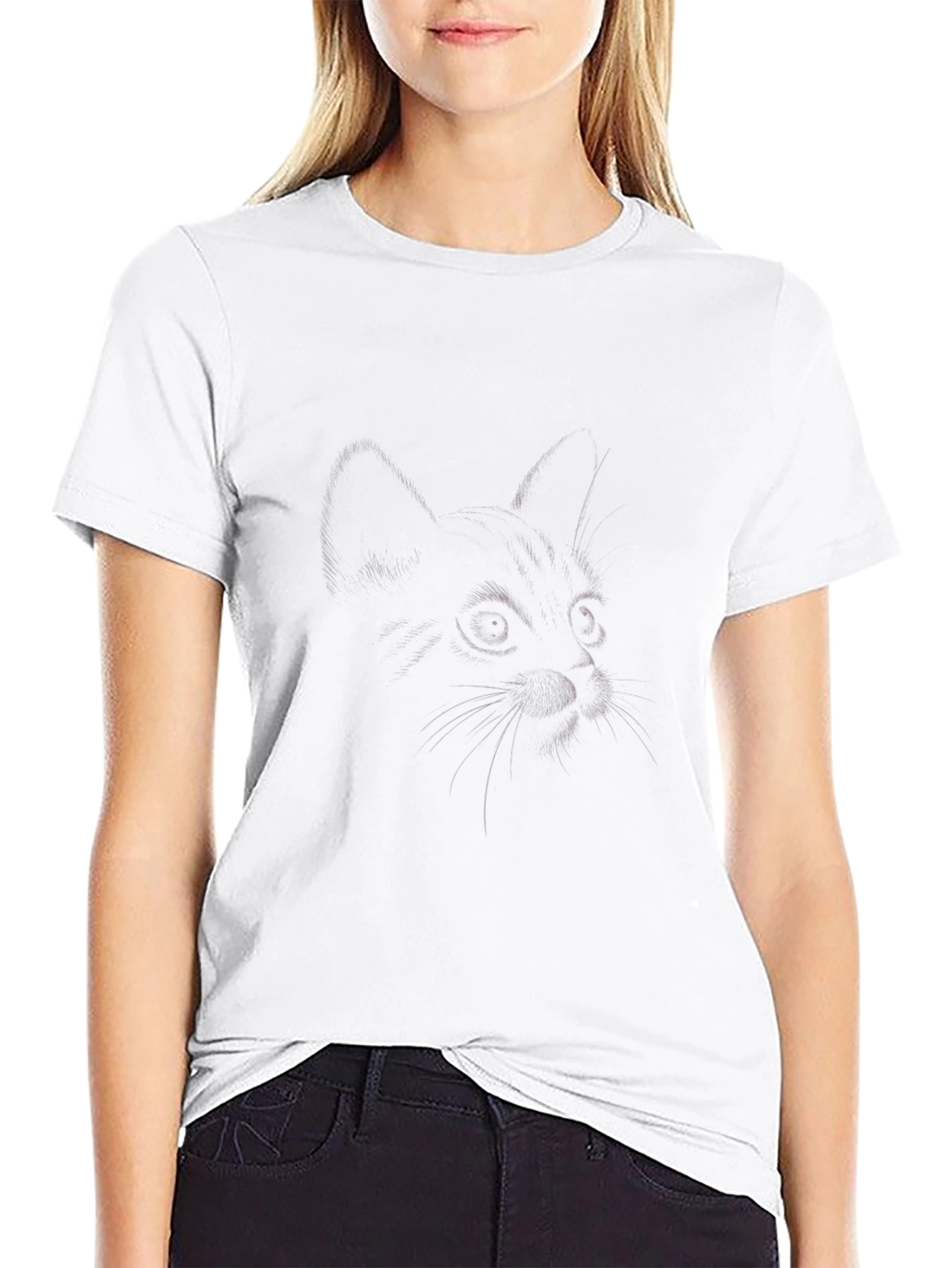 Black Cat Sketch T-Shirt