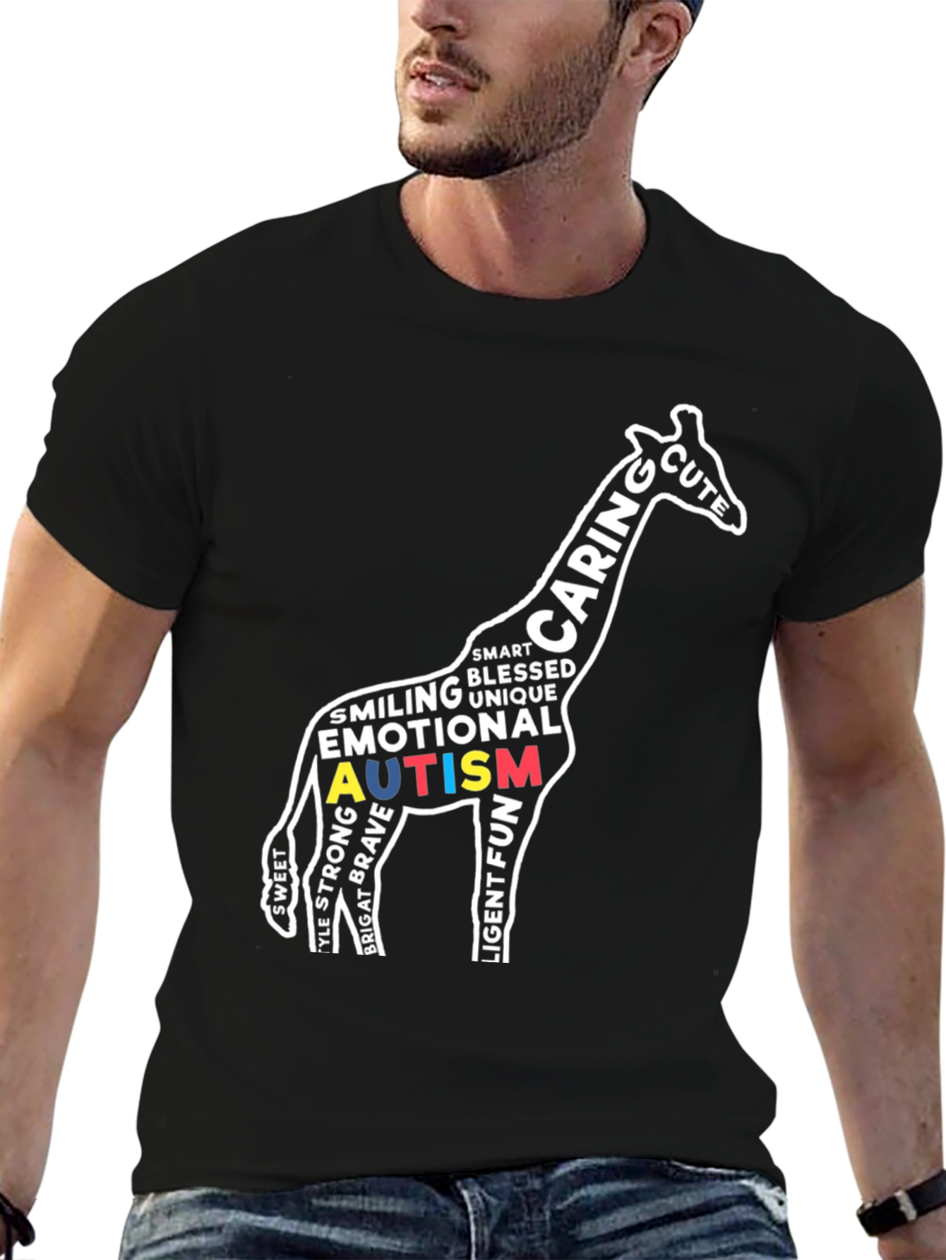 Autism Awareness Giraffe Graphic Tee