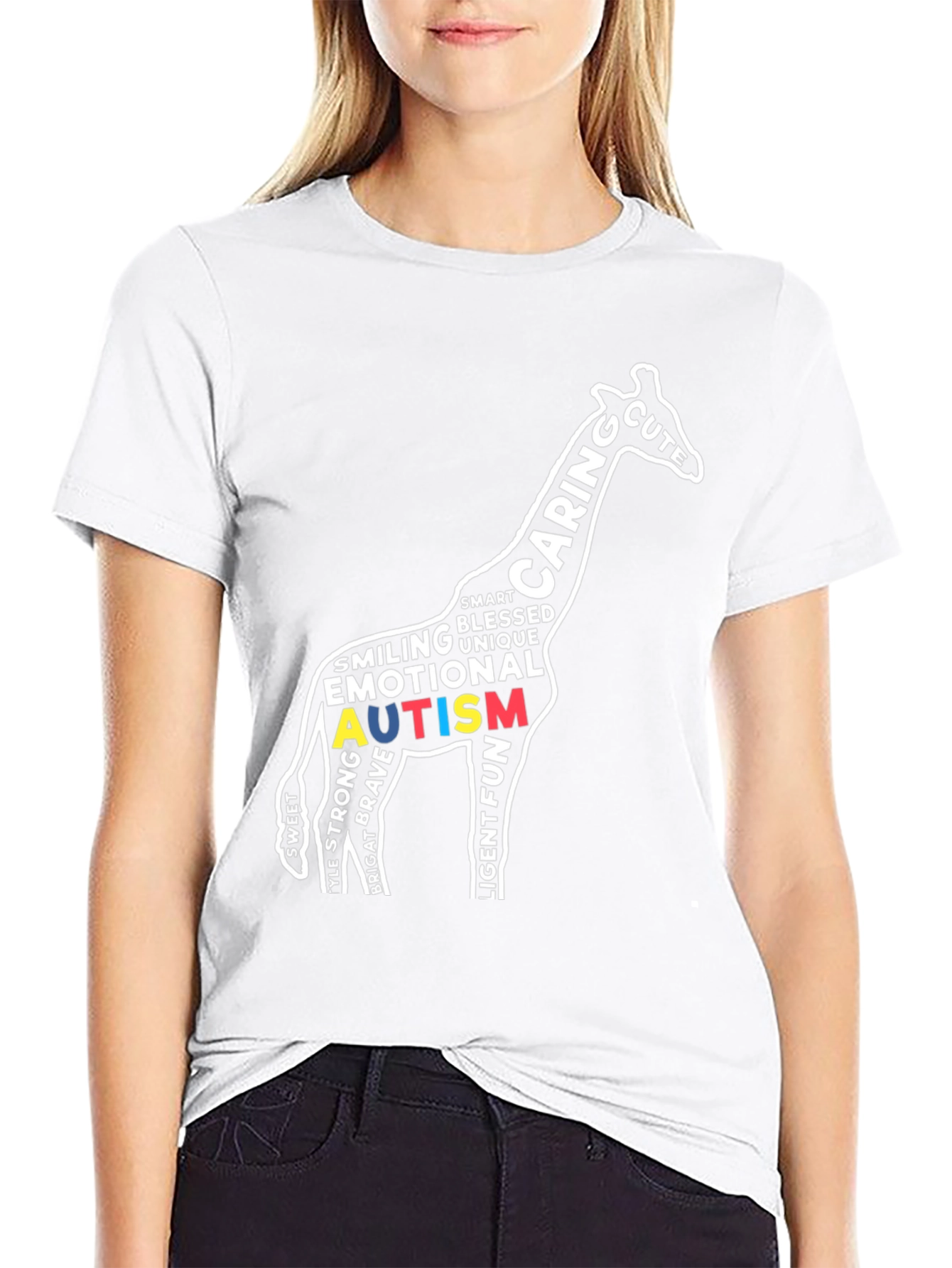 Autism Awareness Giraffe Graphic Tee