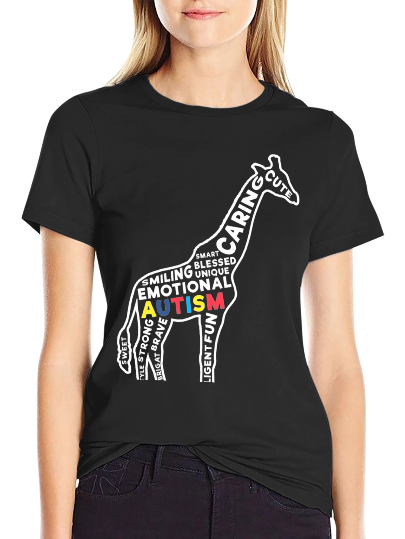 Autism Awareness Giraffe Graphic Tee