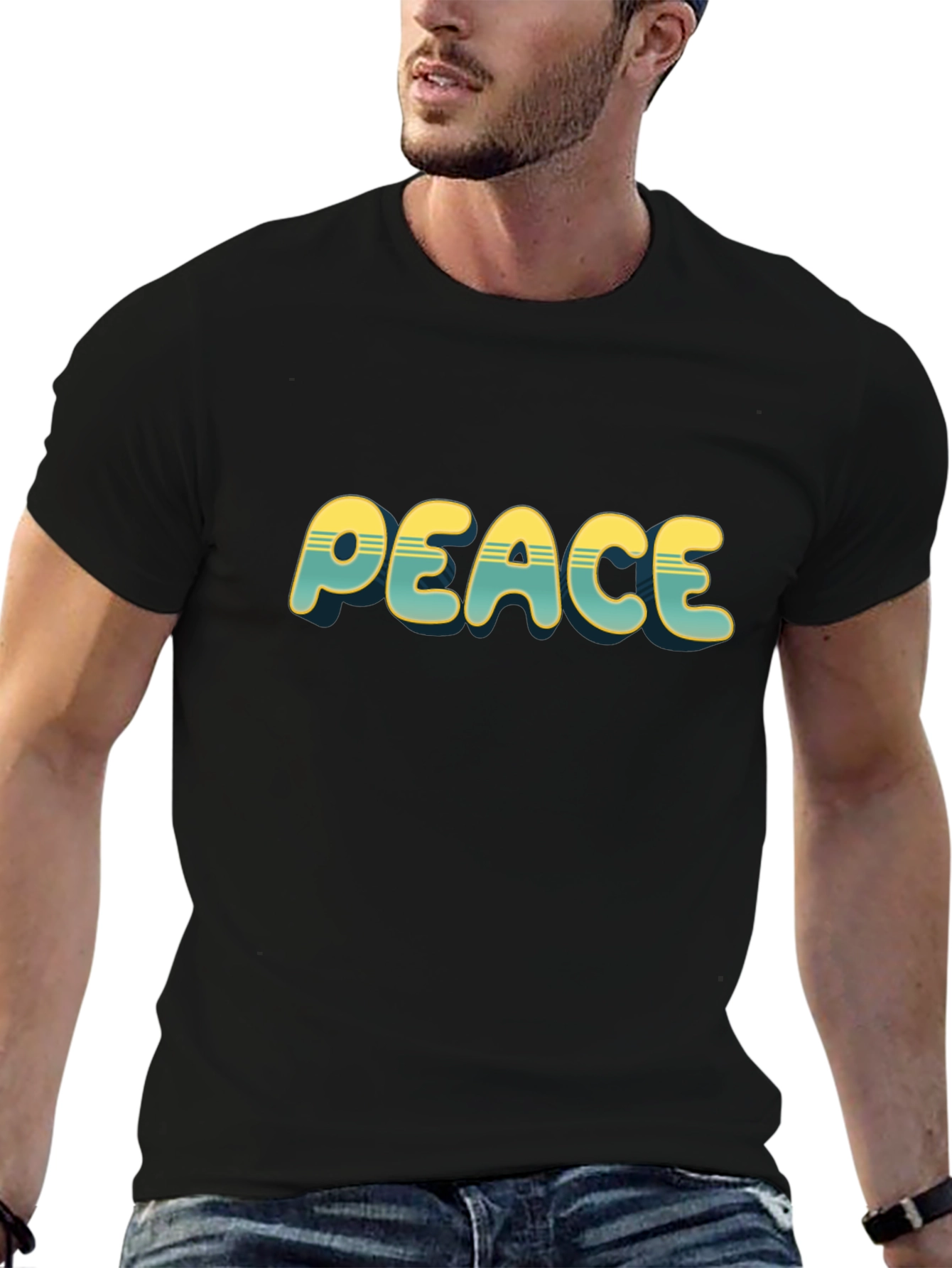 Peace Graphic Black T-Shirt - Retro Style