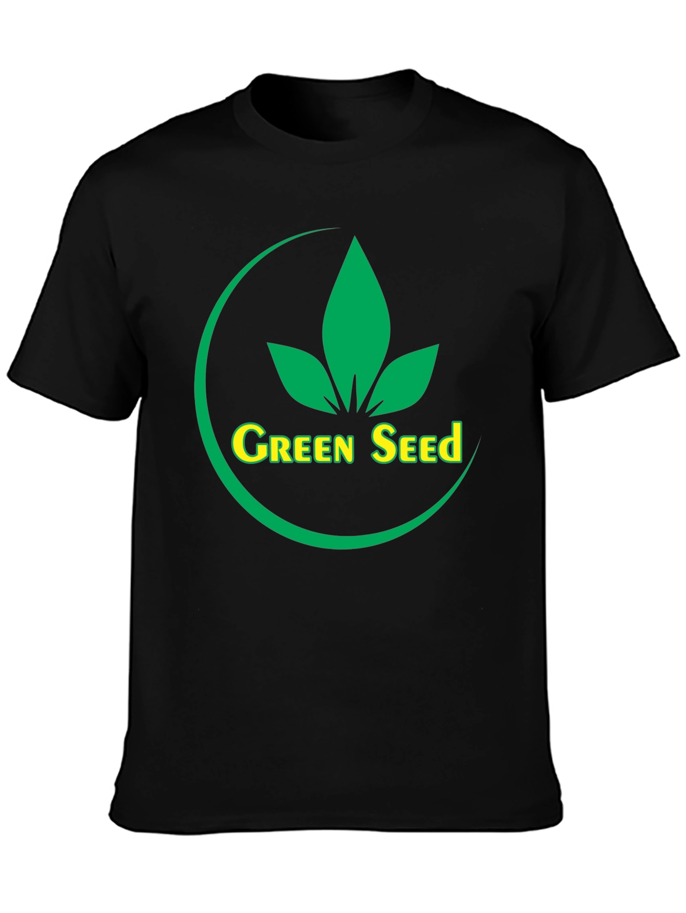 Green Seed Logo Black T-Shirt
