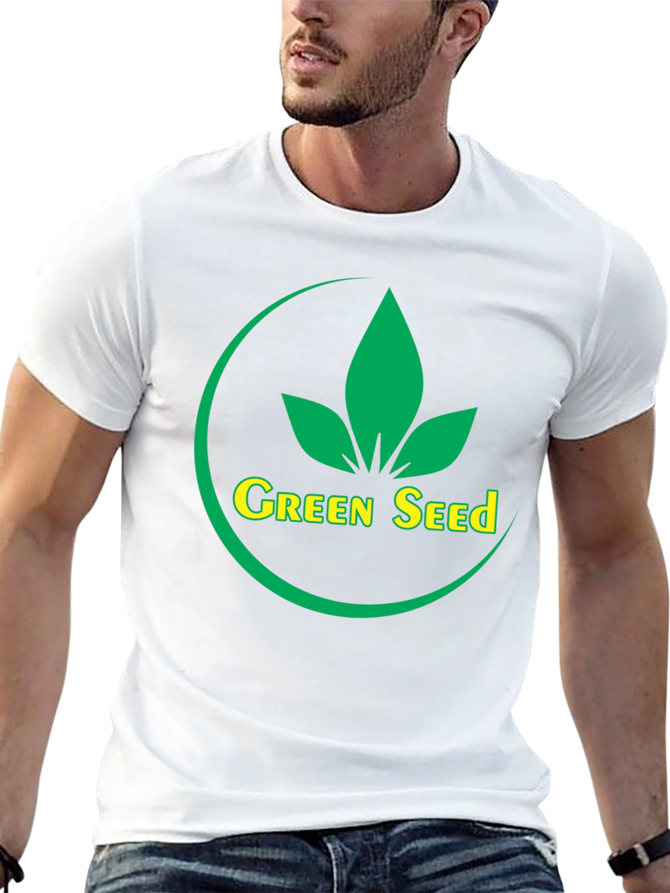 Green Seed Logo Black T-Shirt
