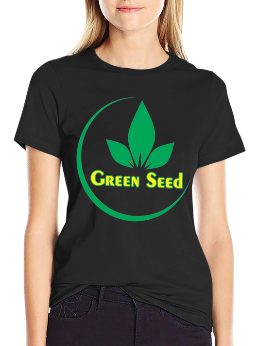 Green Seed Logo Black T-Shirt