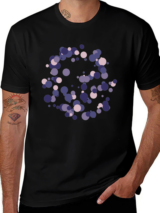 Abstract Polka Dot T-Shirt - Stylish Black Tee