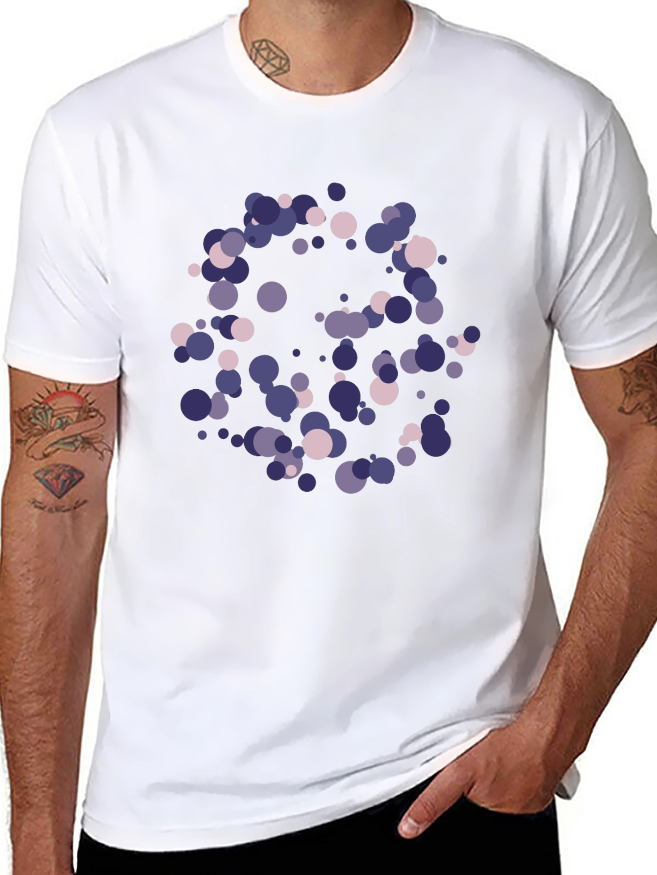 Abstract Polka Dot T-Shirt - Stylish Black Tee