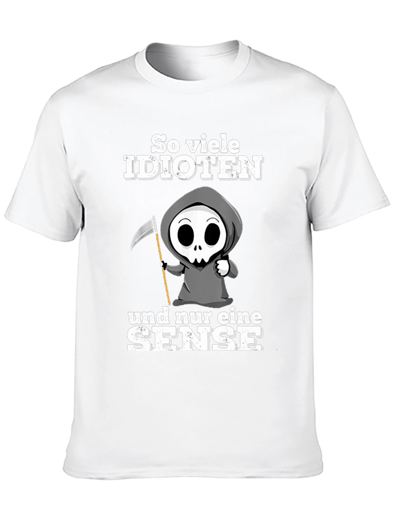 Grim Reaper T-Shirt - Too Many Idiots!