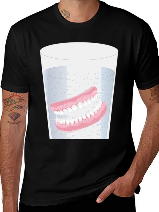 Novelty Dentures in Water Graphic T-Shirt