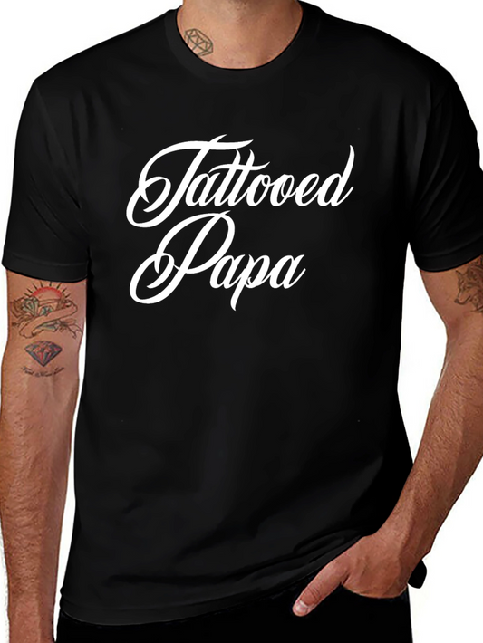 Tattooed Papa Black Crewneck T-Shirt
