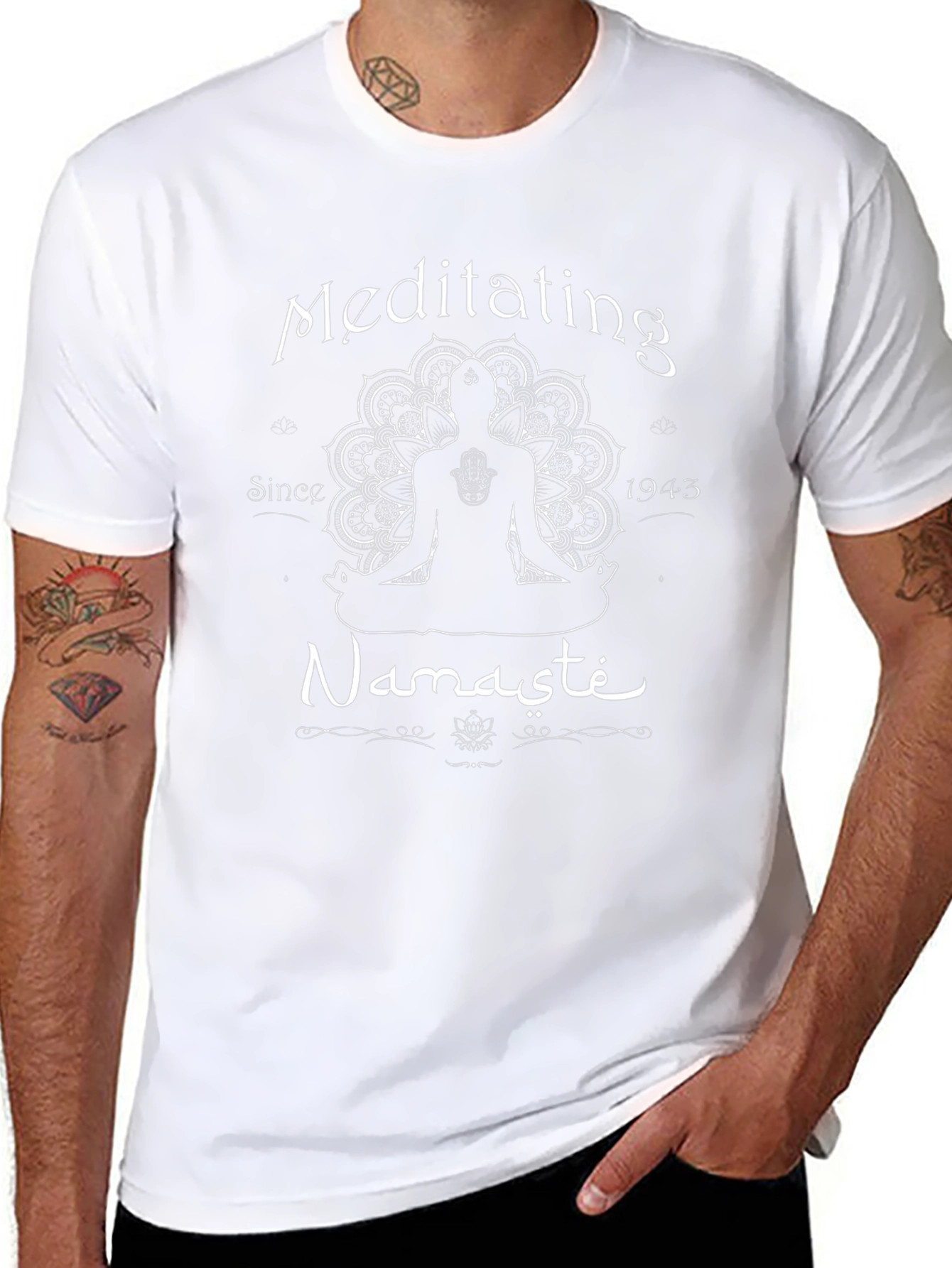 Meditating Namaste Graphic T-Shirt