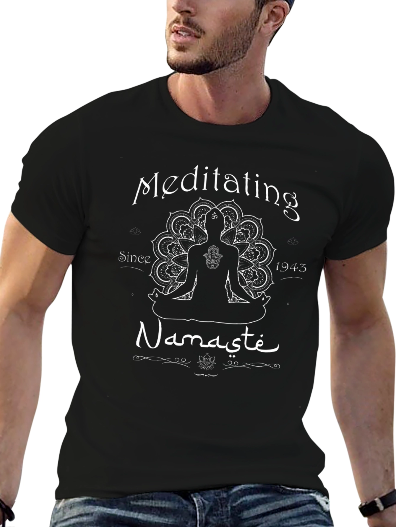 Meditating Namaste Graphic T-Shirt