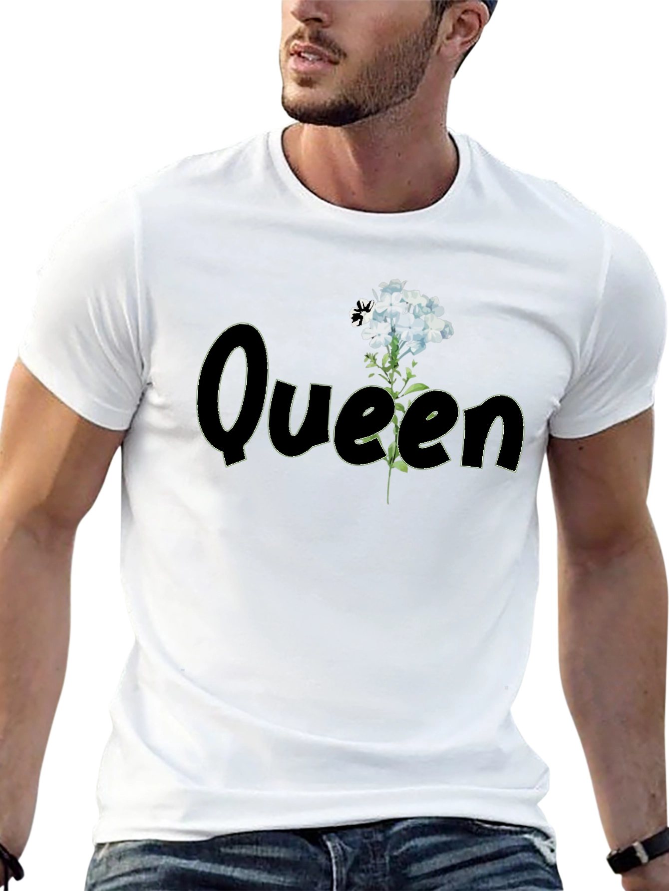 Queen Floral Graphic T-Shirt - Black
