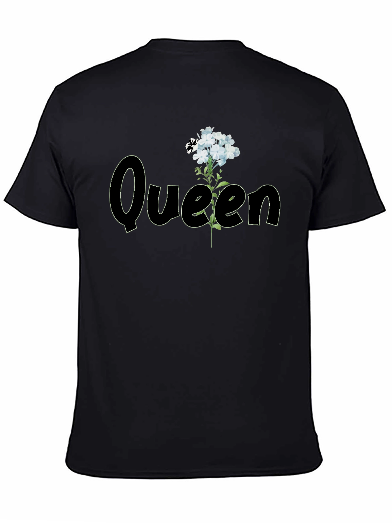 Queen Floral Graphic T-Shirt - Black