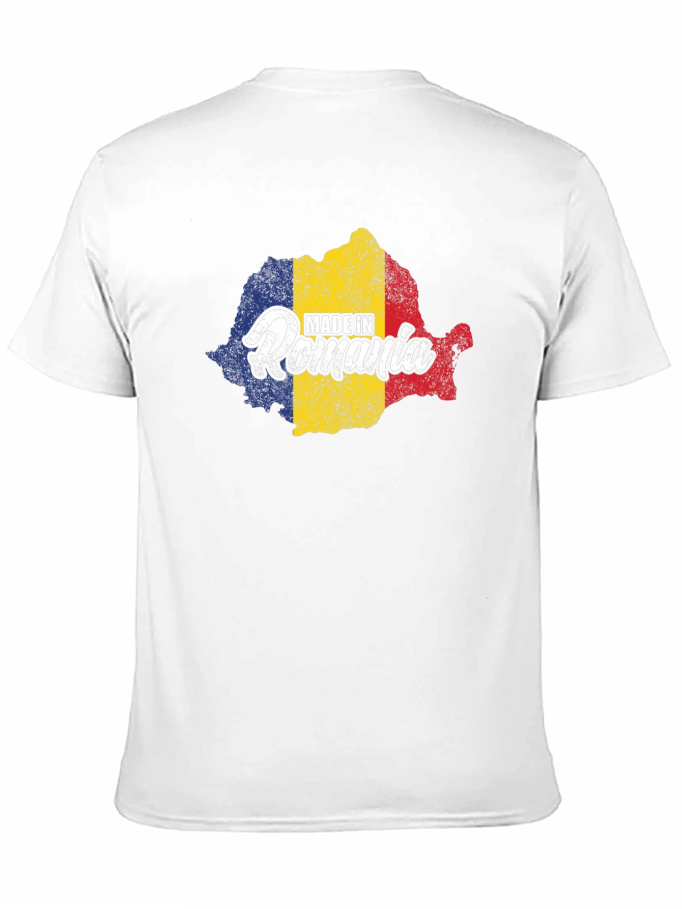 Made in Romania Flag Map T-Shirt