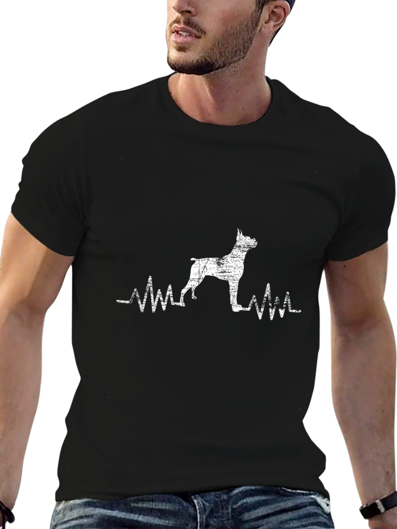 Dog Heartbeat T-Shirt - Black