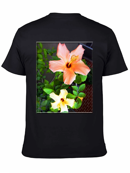 Floral Hibiscus Print Black T-Shirt