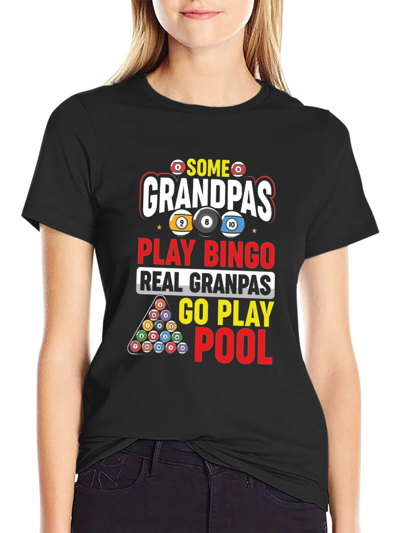 Grandpas Play Pool Graphic T-Shirt