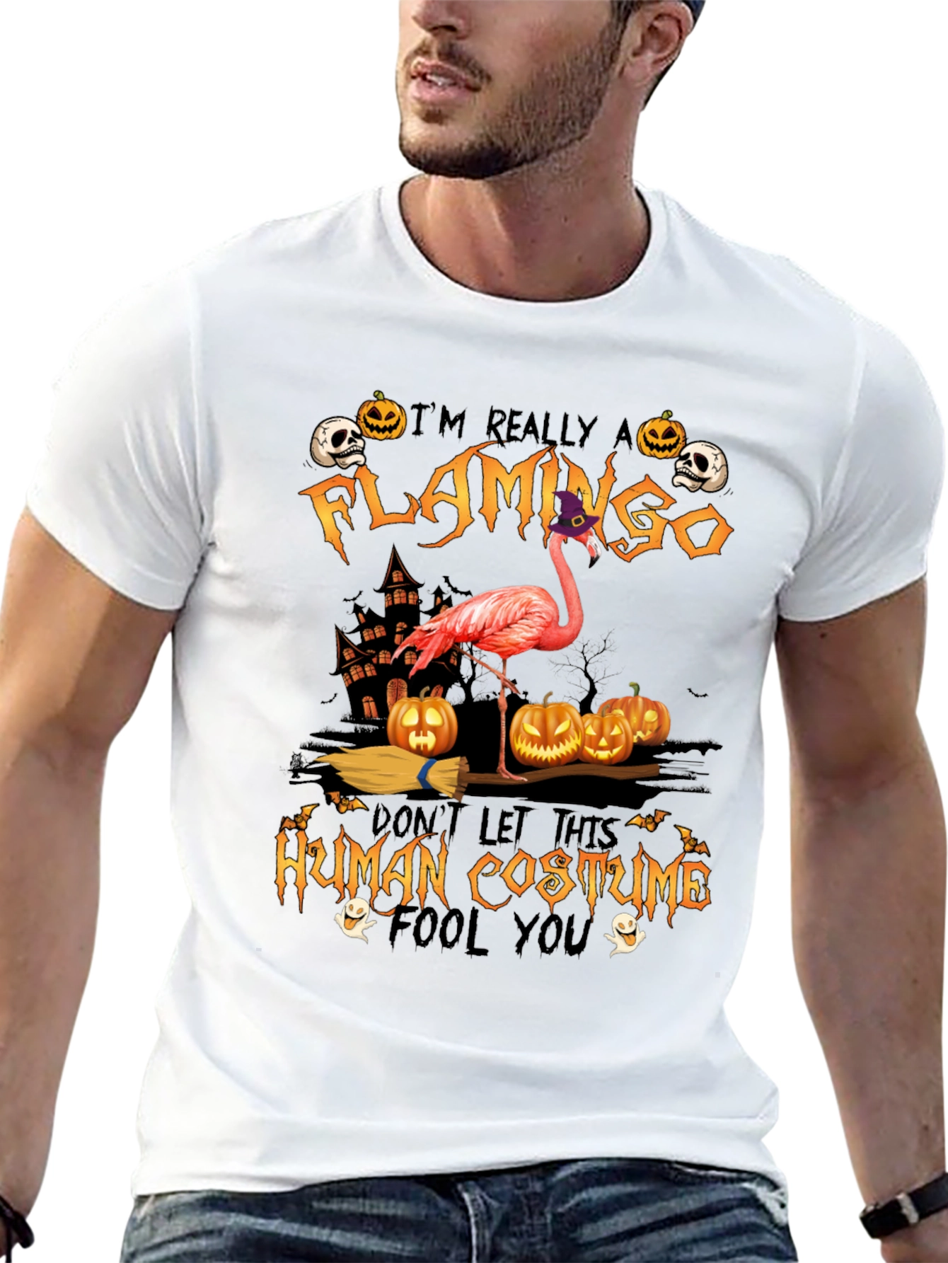 Funny Halloween Flamingo Costume T-Shirt