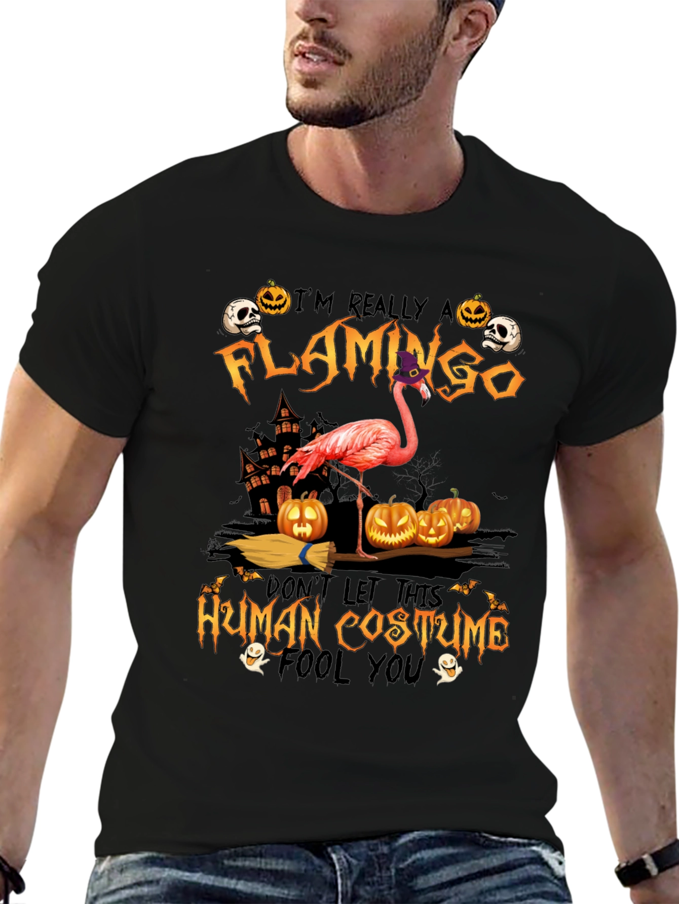Funny Halloween Flamingo Costume T-Shirt