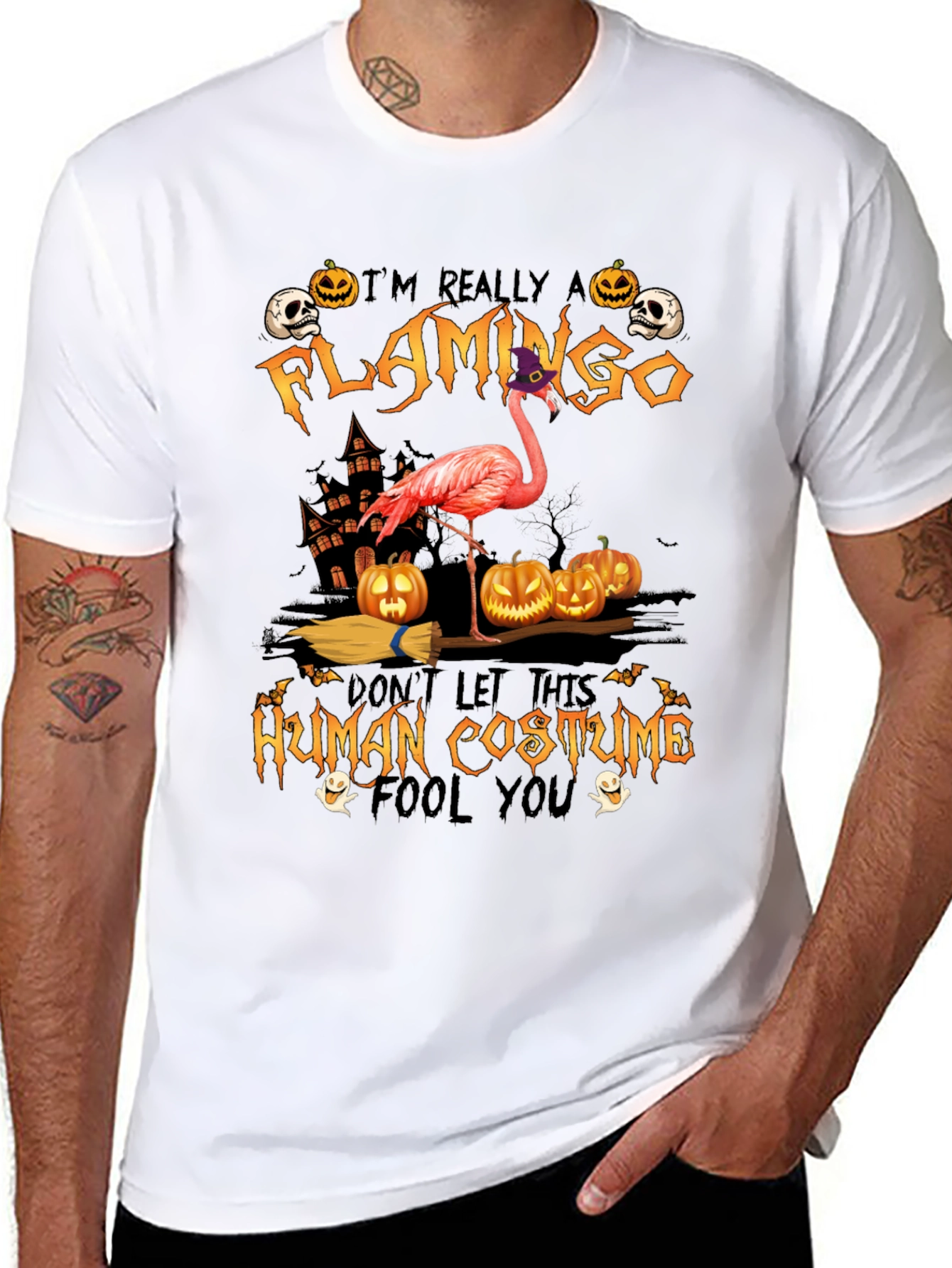 Funny Halloween Flamingo Costume T-Shirt