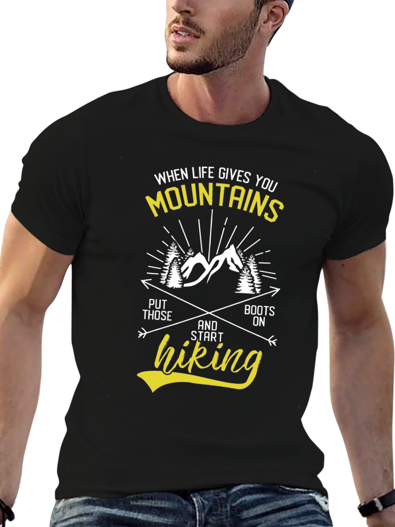 Motivational Hiking T-Shirt - Mountains & Adventure