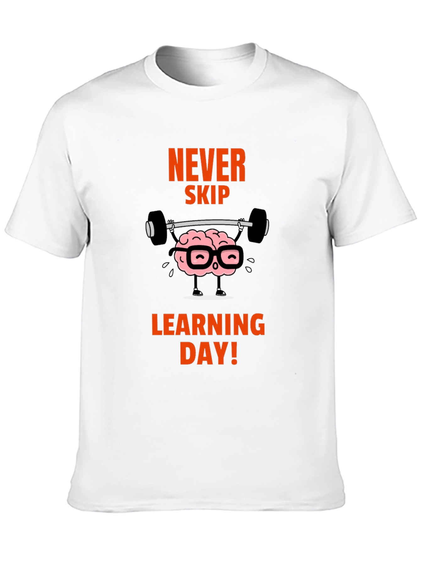 Never Skip Learning Day Black Graphic T-Shirt