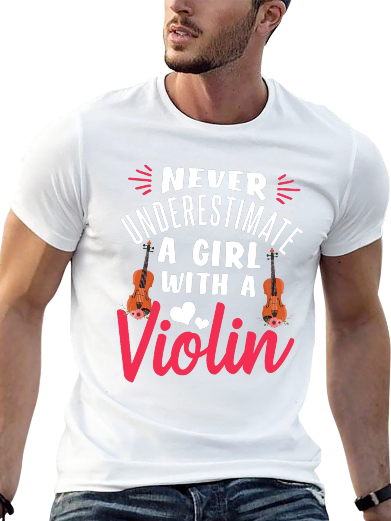 Never Underestimate A Girl With A Violin T-Shirt
