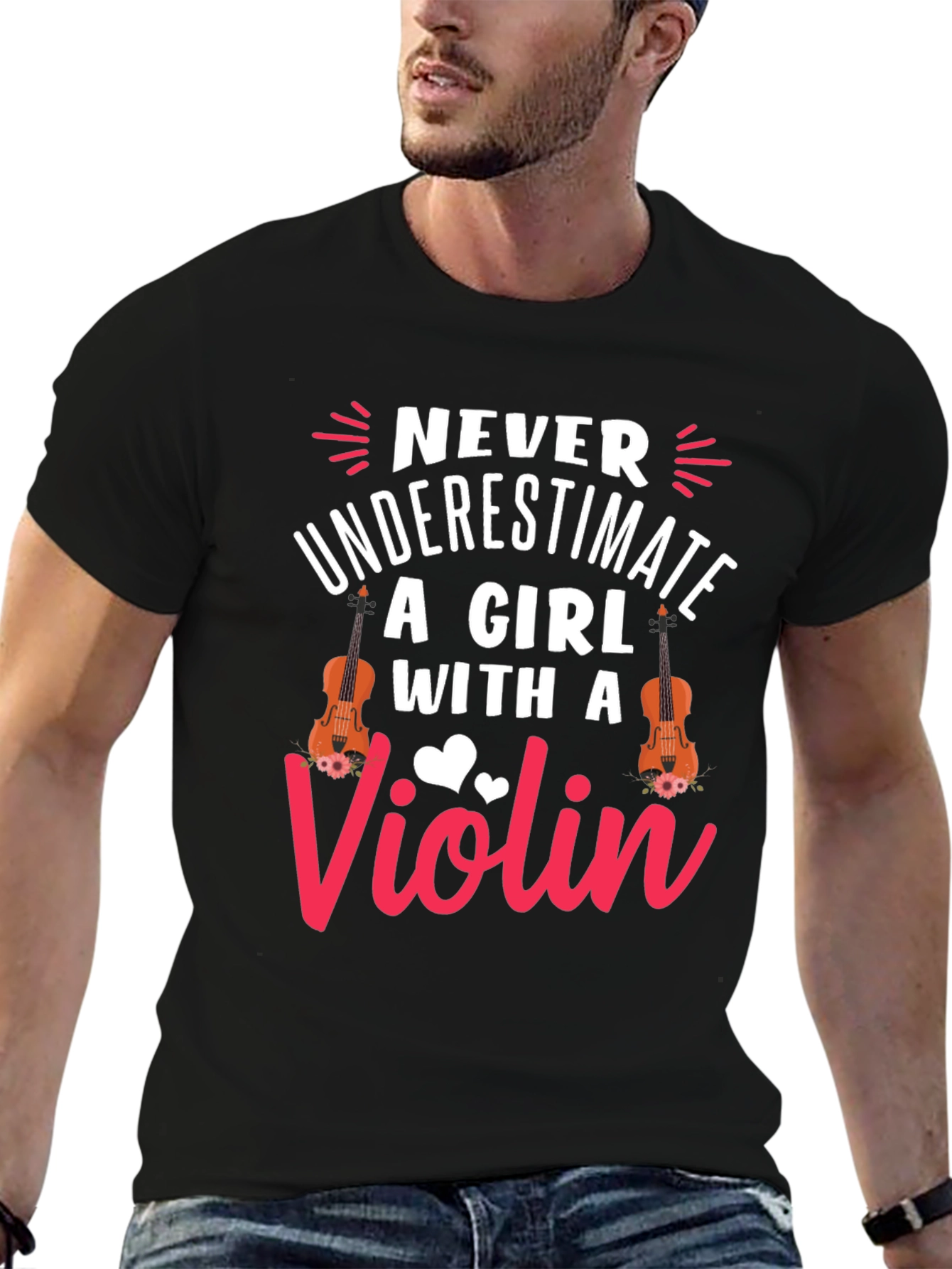 Never Underestimate A Girl With A Violin T-Shirt