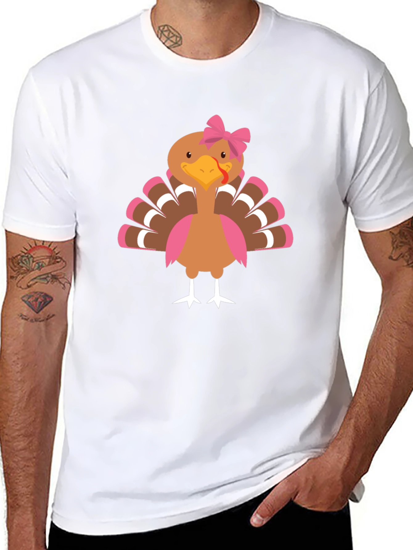 Festive Turkey Graphic Tee - Thanksgiving Apparel