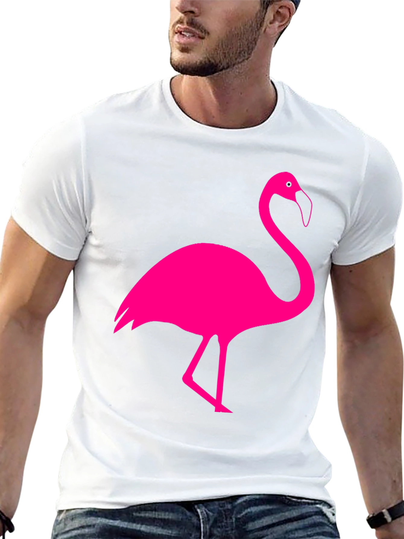 Pink Flamingo Black T-Shirt