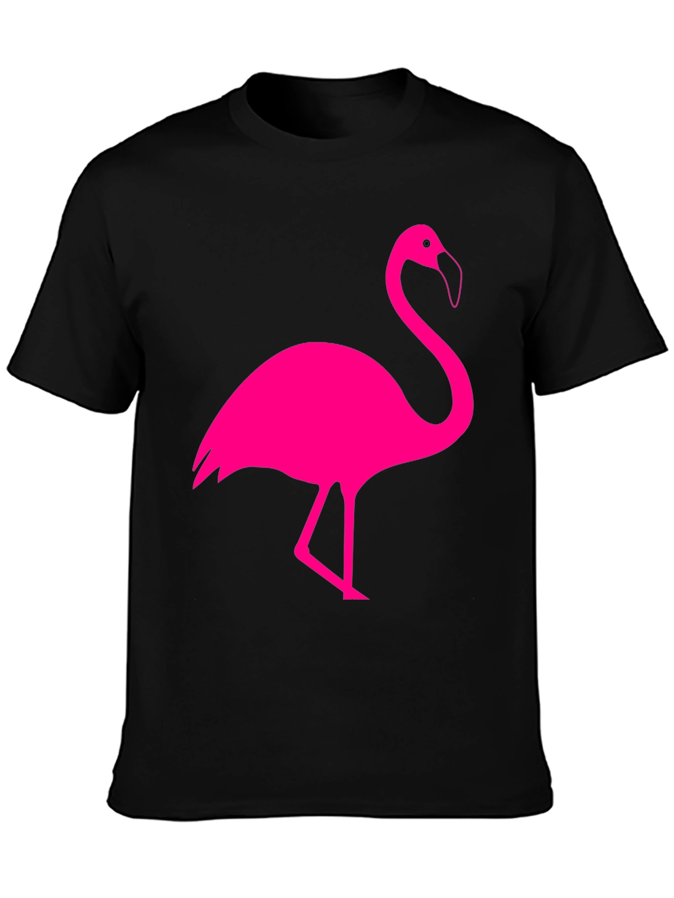 Pink Flamingo Black T-Shirt