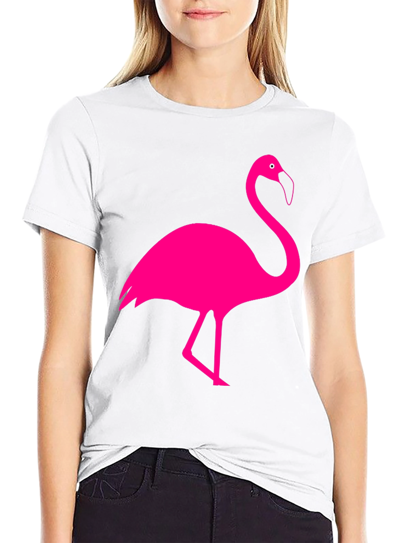 Pink Flamingo Black T-Shirt