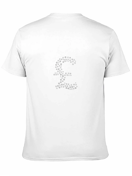 Mens Black T-Shirt with Abstract Pound Symbol Design