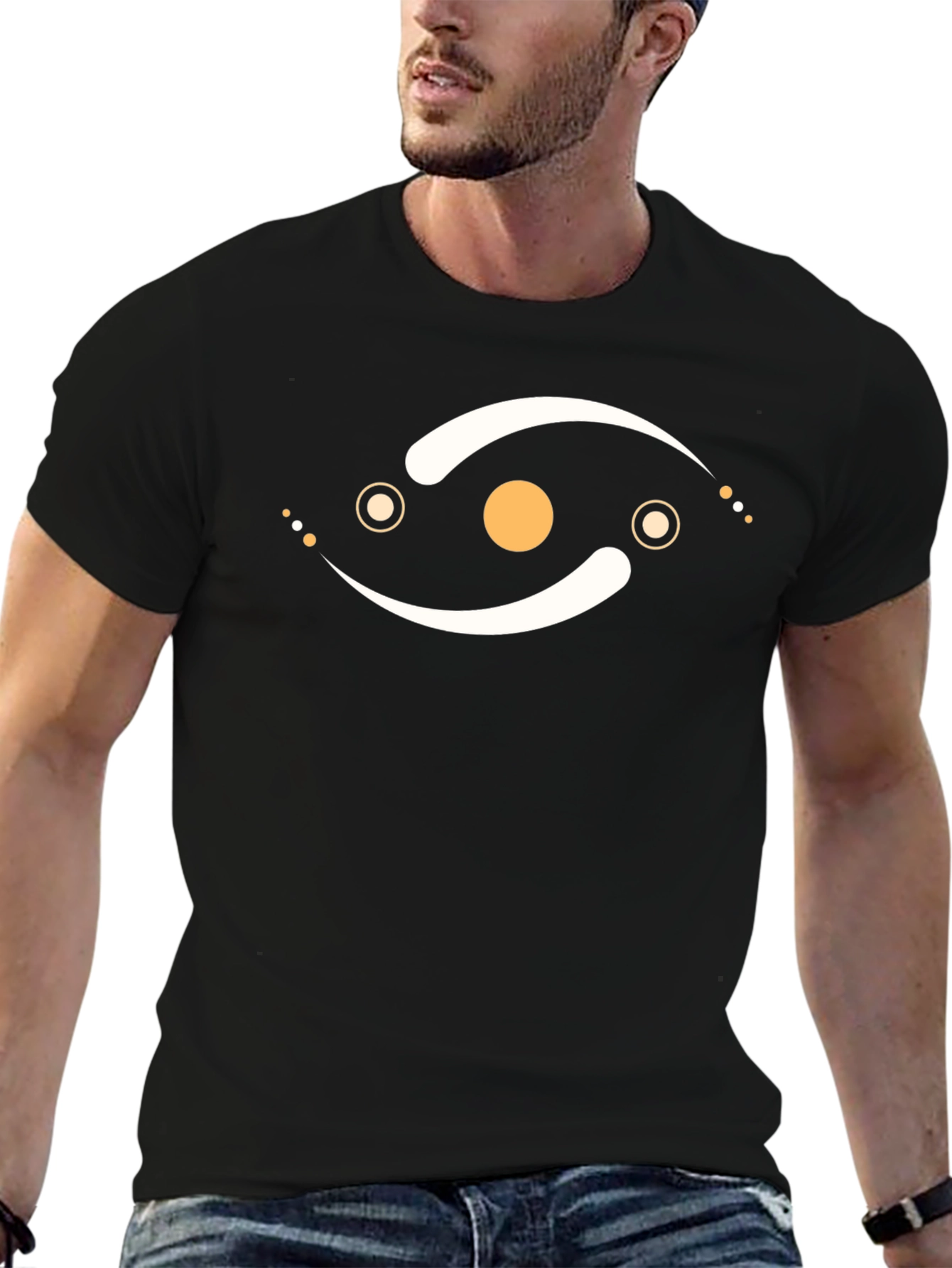 Abstract Eye Graphic Black T-Shirt