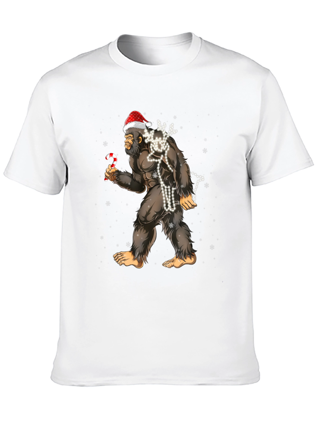Festive Bigfoot Christmas T-Shirt