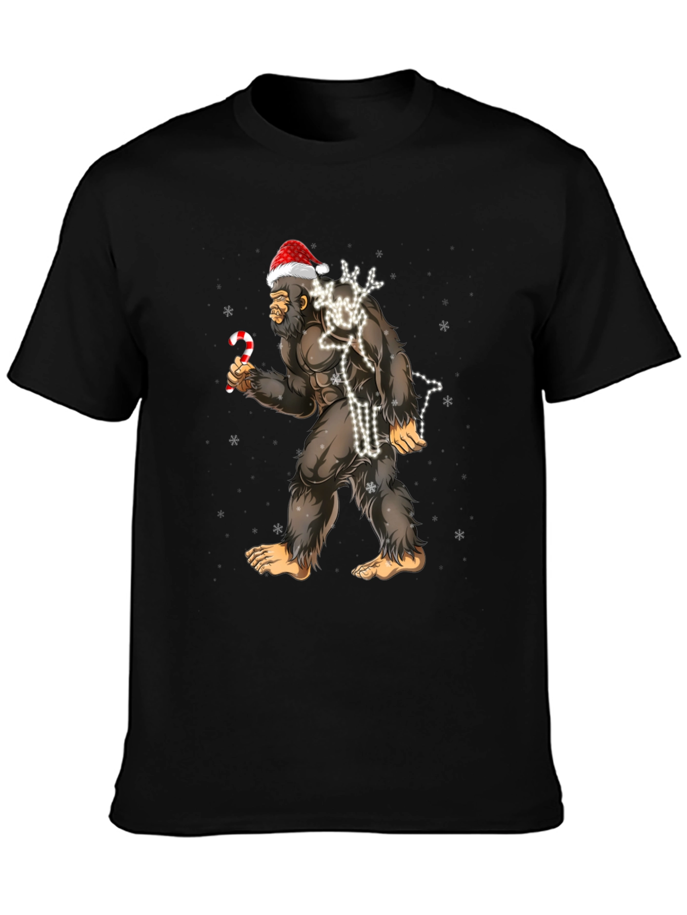 Festive Bigfoot Christmas T-Shirt
