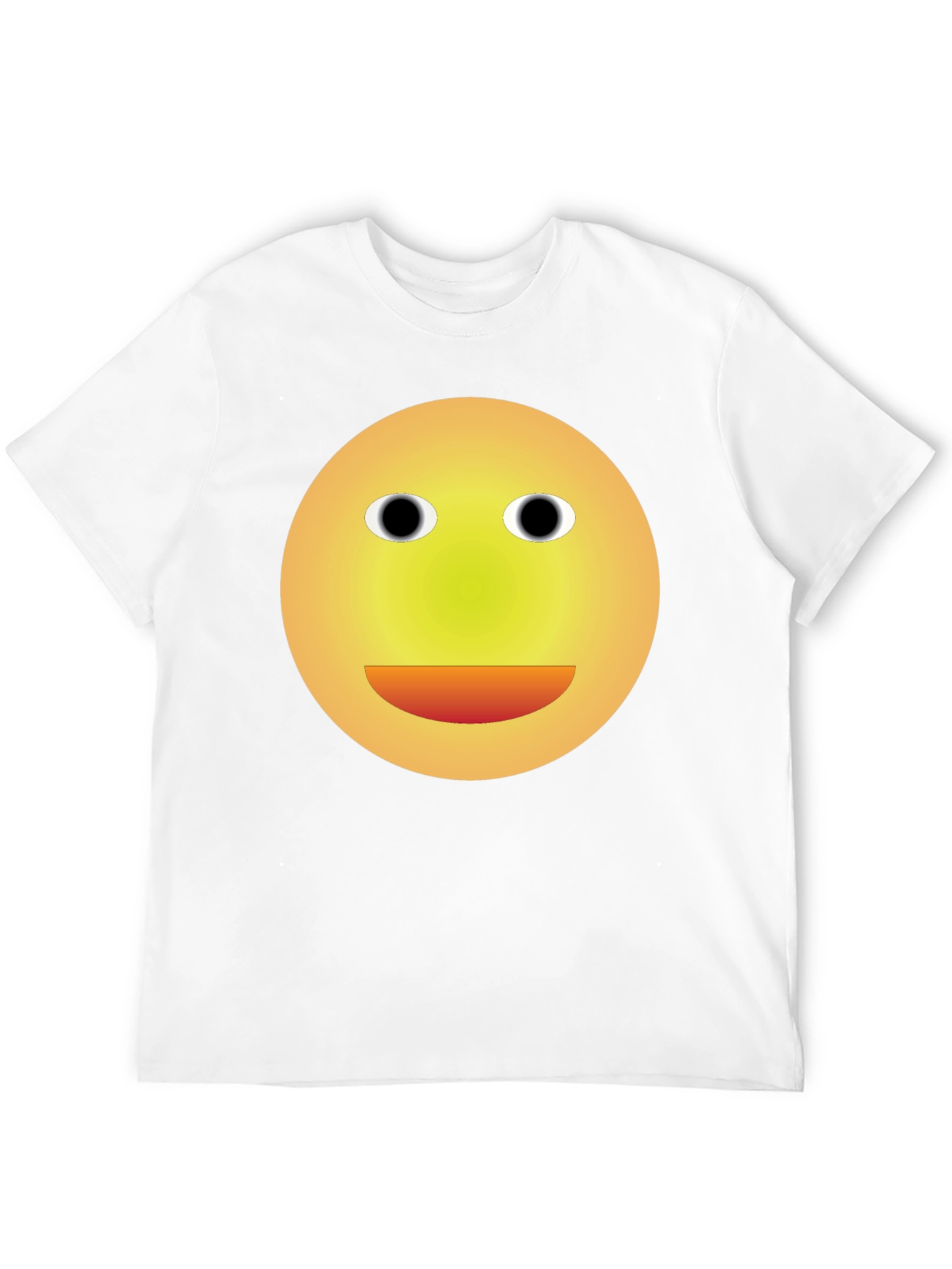 Smiley Face Graphic Tee - Black Cotton Blend T-Shirt