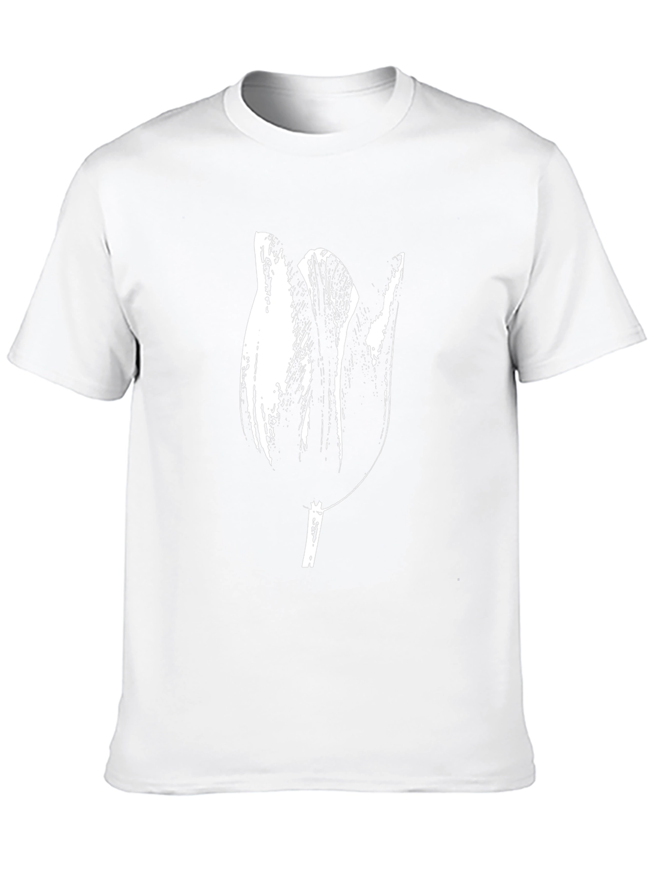 Black Tulip Graphic Tee - Unique Floral Design
