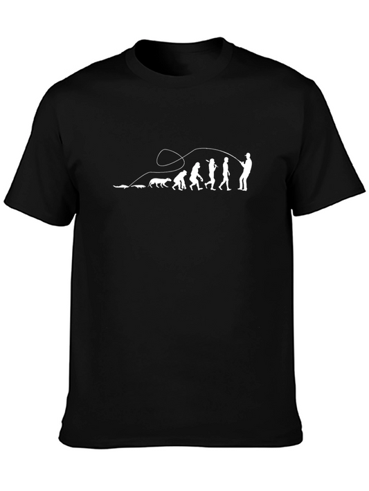 Fishing Evolution T-Shirt - Black Cotton Tee