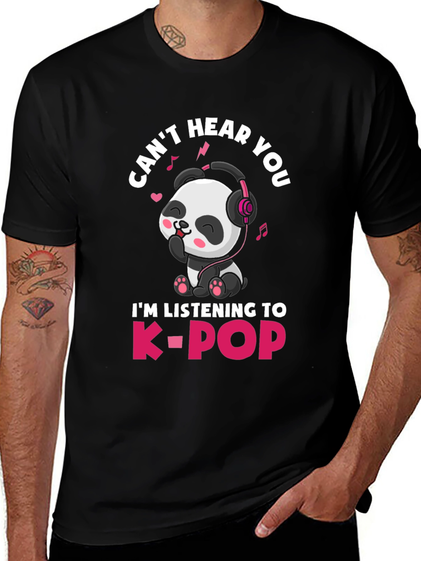 Cute Panda K-Pop Music T-Shirt