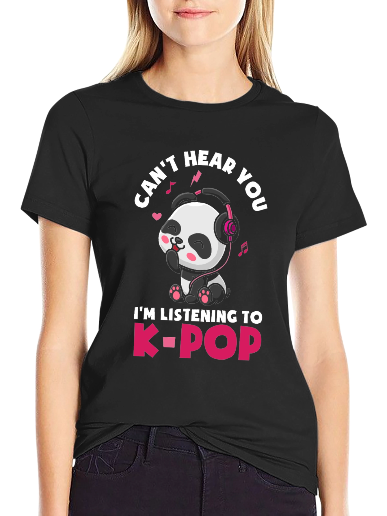 Cute Panda K-Pop Music T-Shirt