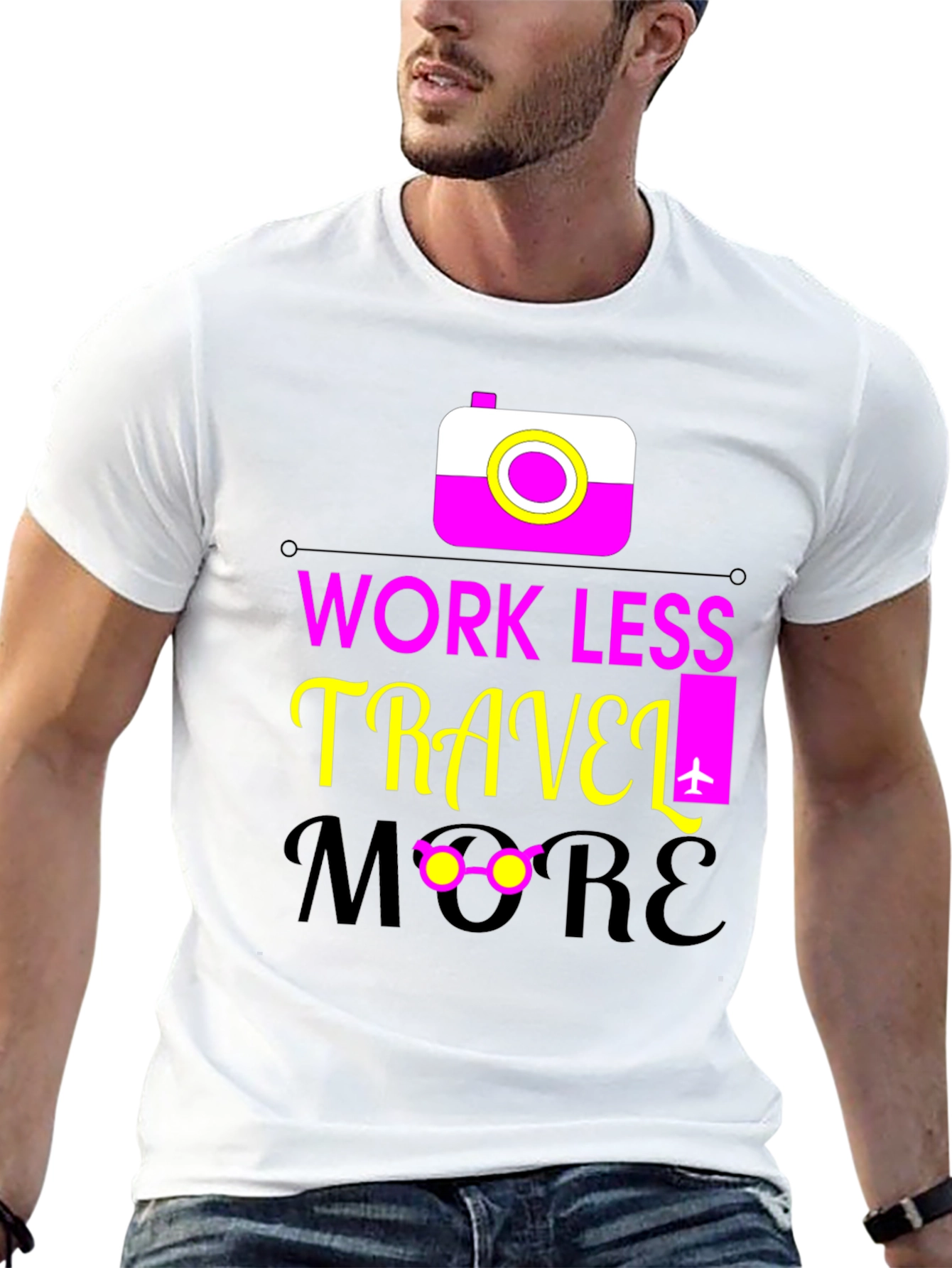 Work Less Travel More Graphic Tee