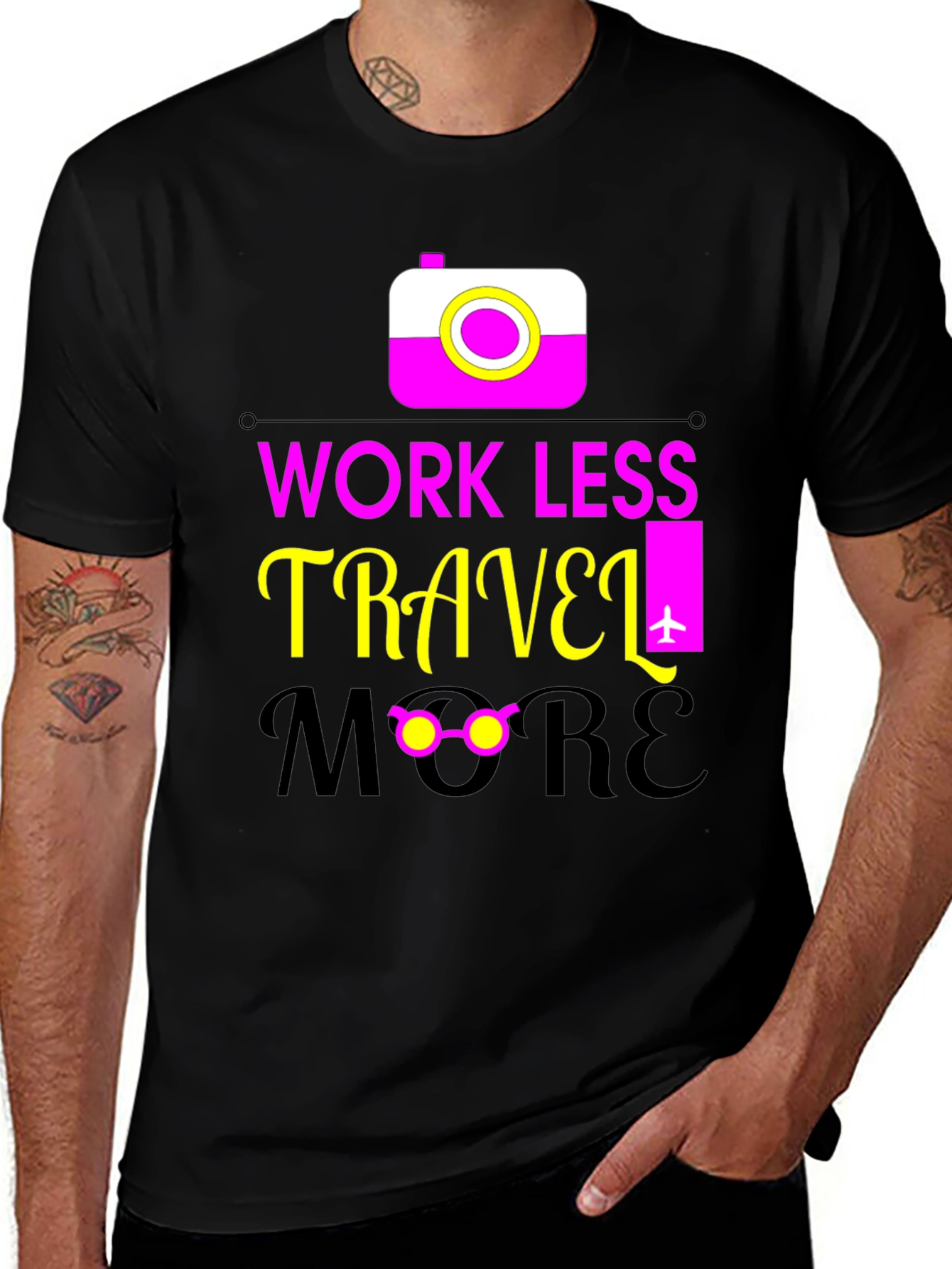 Work Less Travel More Graphic Tee