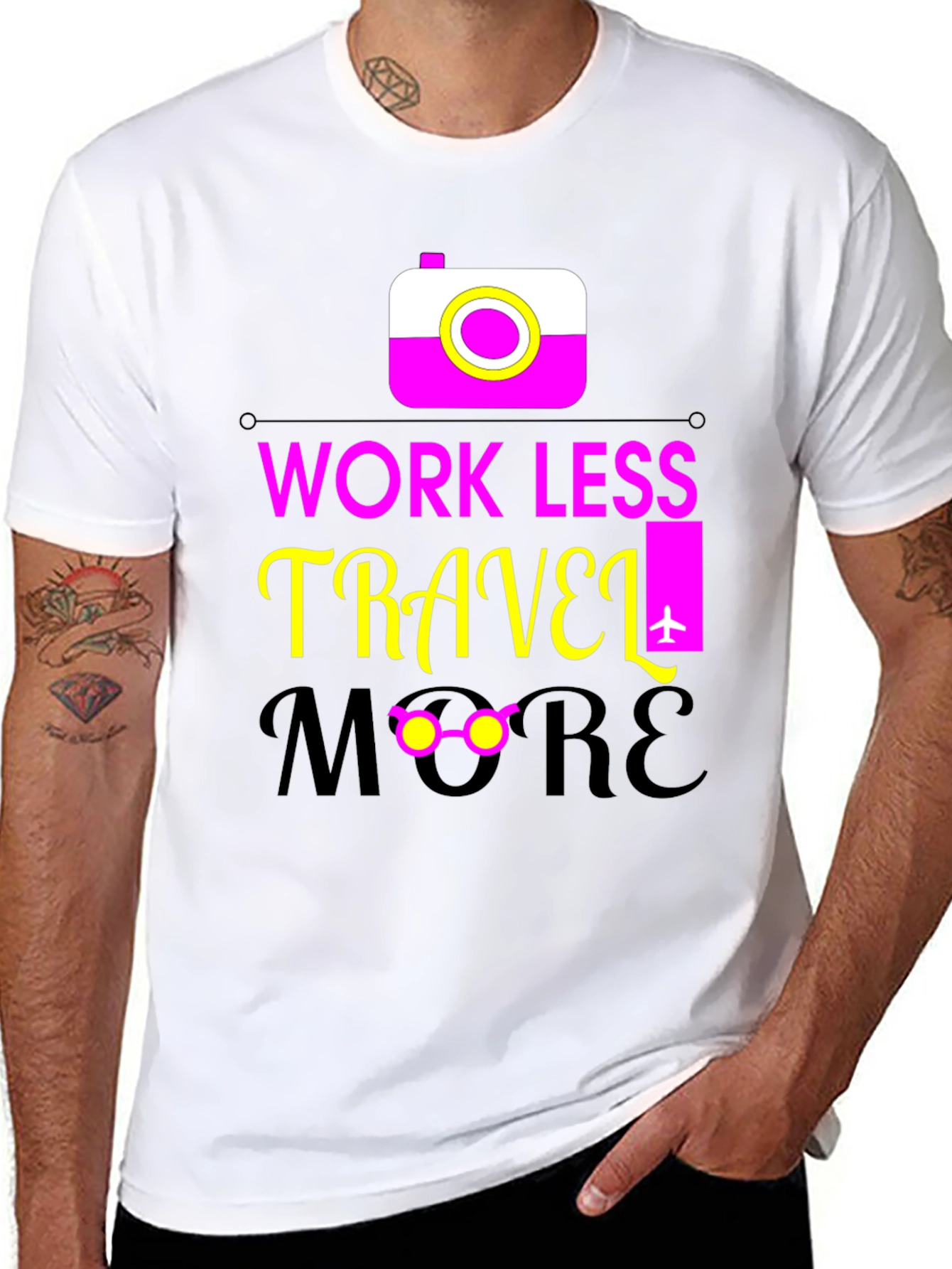 Work Less Travel More Graphic Tee